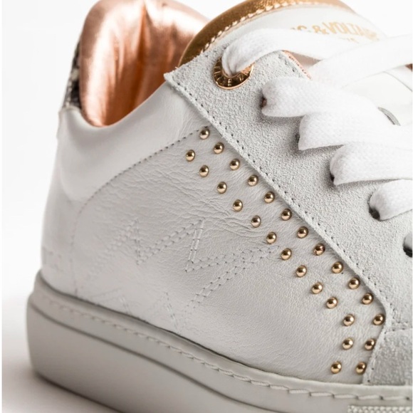 Zadig & Voltaire Back Wild Sneakers in Blanc NEW with shoe bag Size 39 / Sz 8 US - Picture 1 of 12